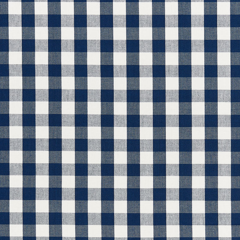 Schumacher Elton Cotton Check Navy Fabric 63063