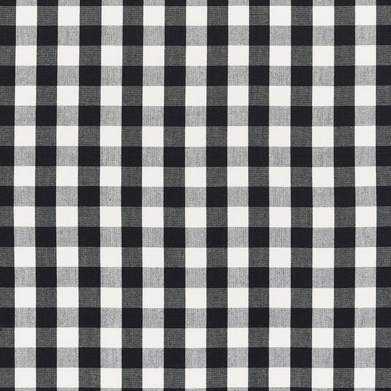 Schumacher Elton Cotton Check Black Fabric 63064