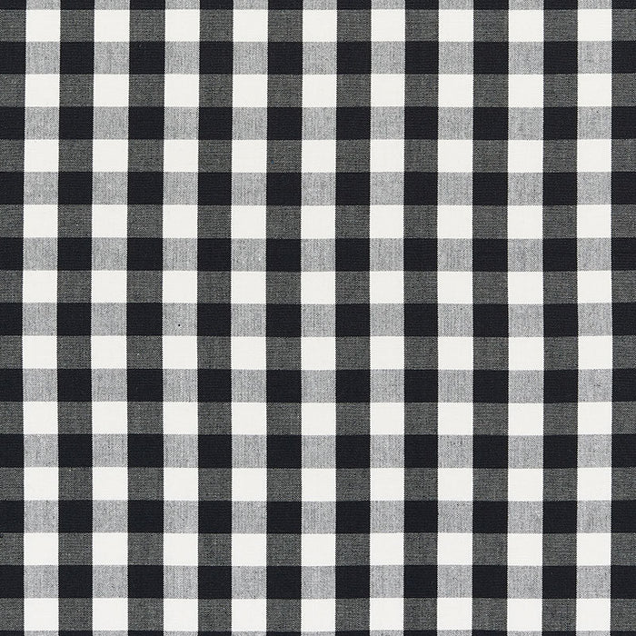 Schumacher Elton Cotton Check Black Fabric Sample 63064