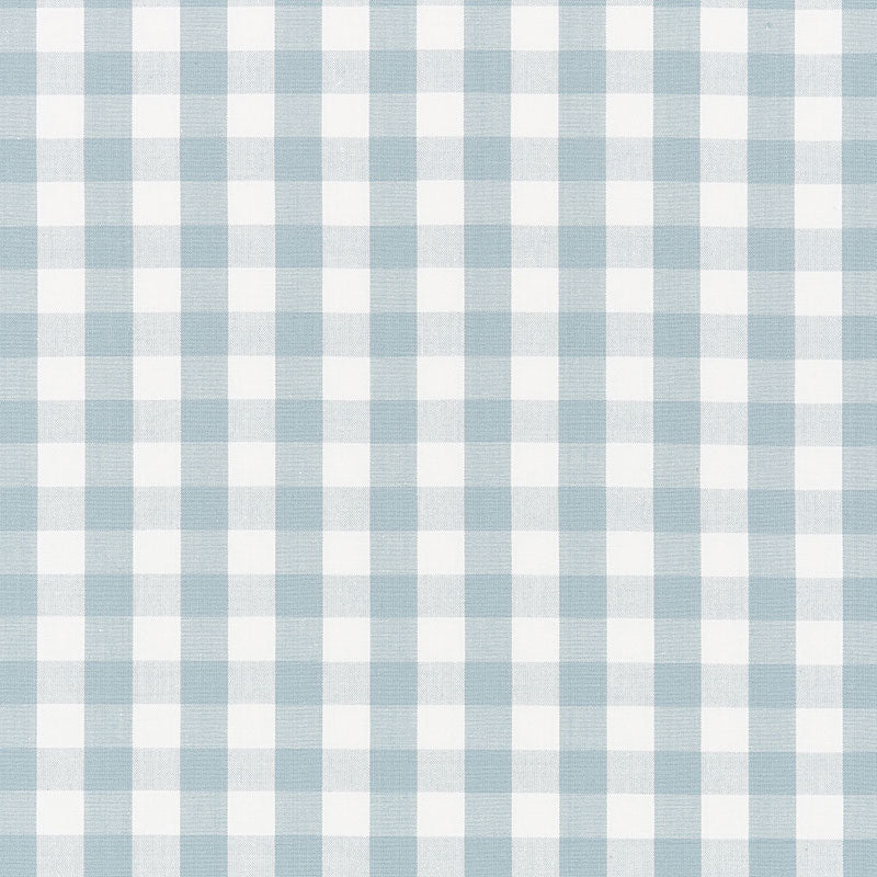 Schumacher Elton Cotton Check Sky Fabric 63066