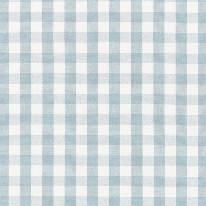 Schumacher Elton Cotton Check Sky Fabric Sample 63066