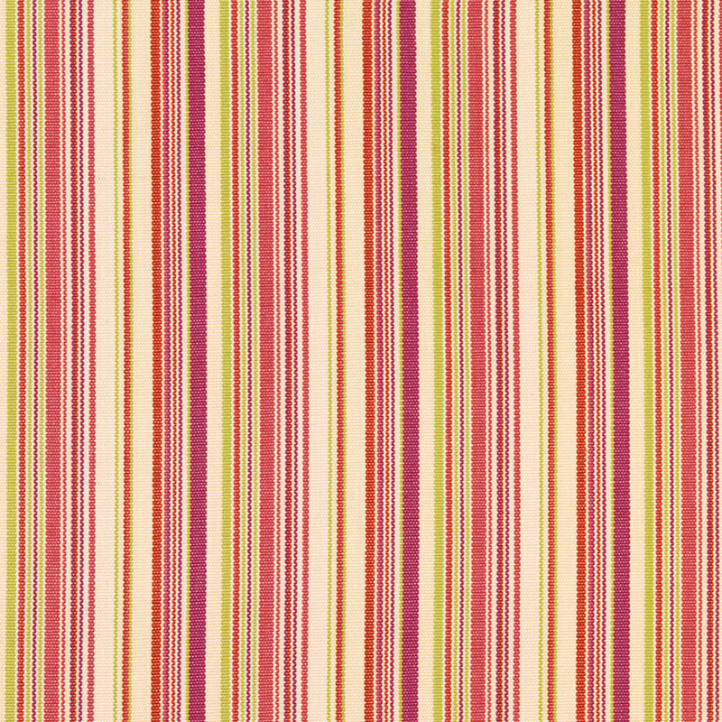 Schumacher Malibu Stripe Cerise Fabric 63450