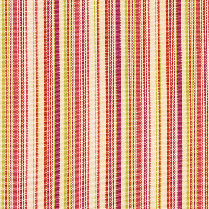 Schumacher Malibu Stripe Cerise Fabric 63450