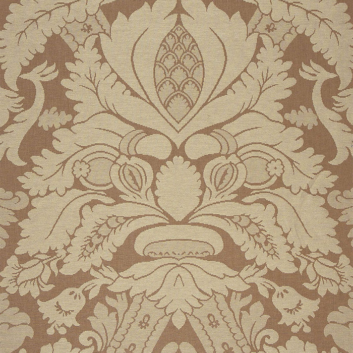 Schumacher Fitzroy Linen Damask Camel Fabric Sample 63592