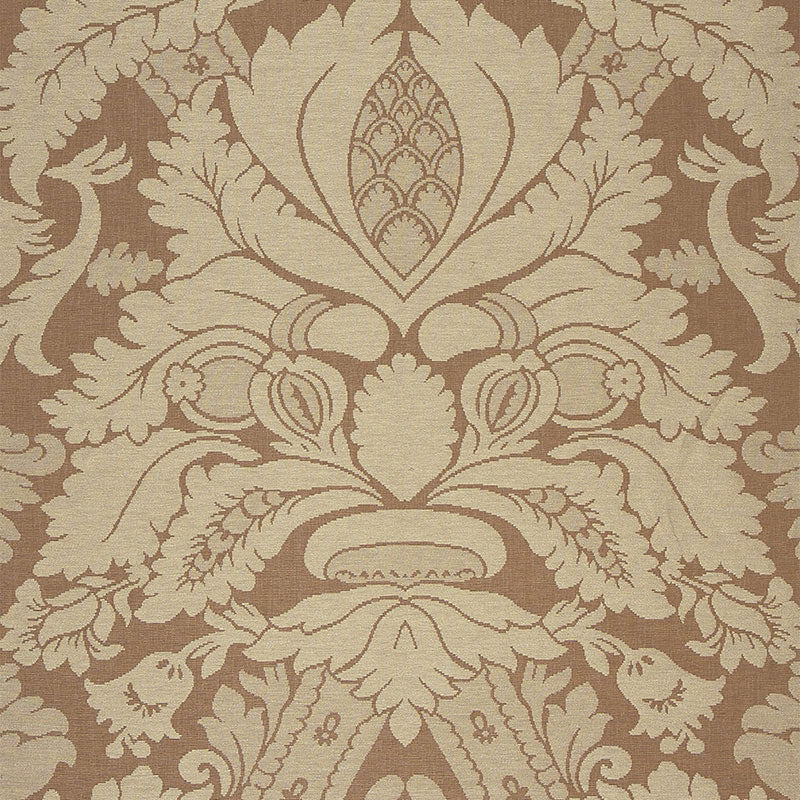 Schumacher Fitzroy Linen Damask Camel Fabric 63592