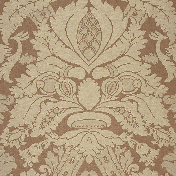 Schumacher Fitzroy Linen Damask Camel Fabric 63592