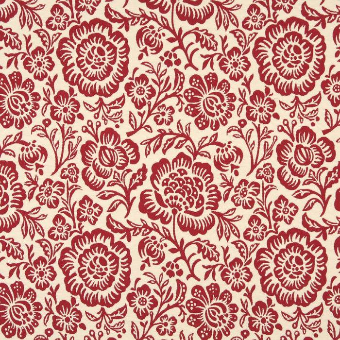 Charlotte Garnet Floral Fabric Sample 6408