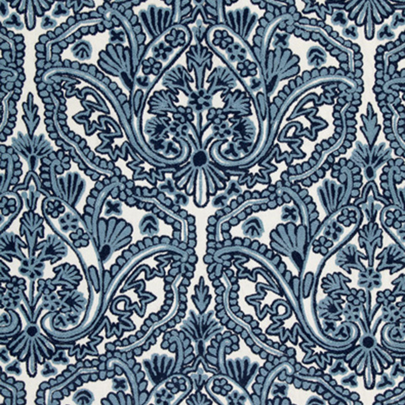 Schumacher Claremont Crewel Embroidery Delft Fabric 64310