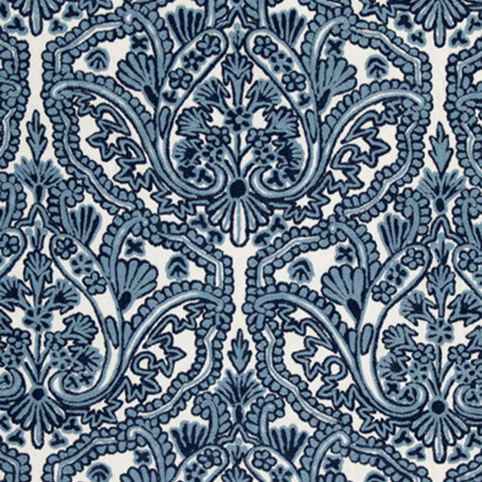 Schumacher Claremont Crewel Embroidery Delft Fabric Sample 64310