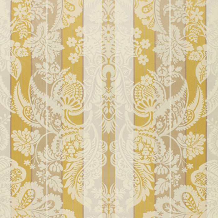 Schumacher Savannah Imberline Damask Chardonnay Fabric Sample 64393