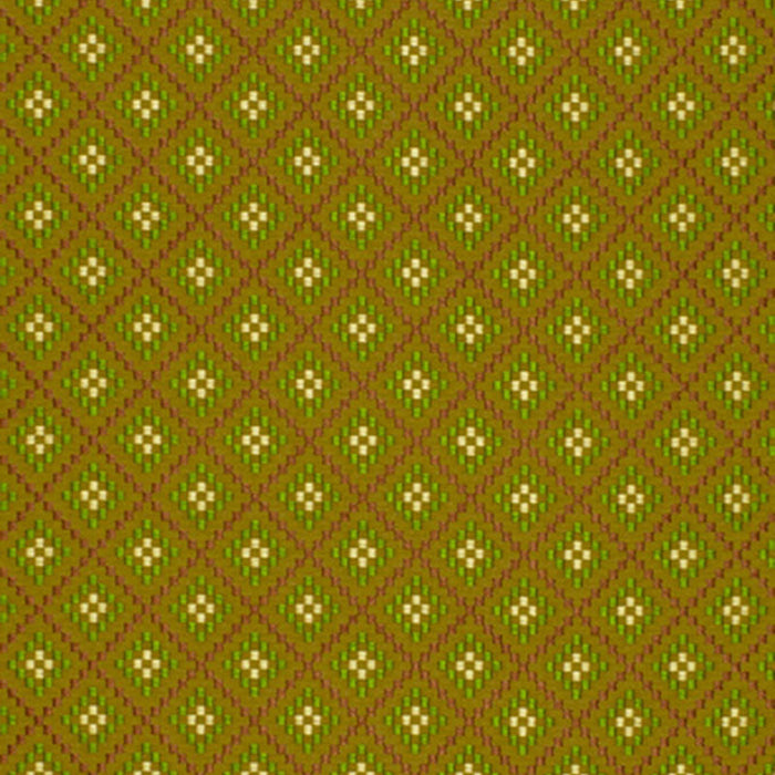 Schumacher Checkers Chartreuse / Leaf Fabric Sample 64411