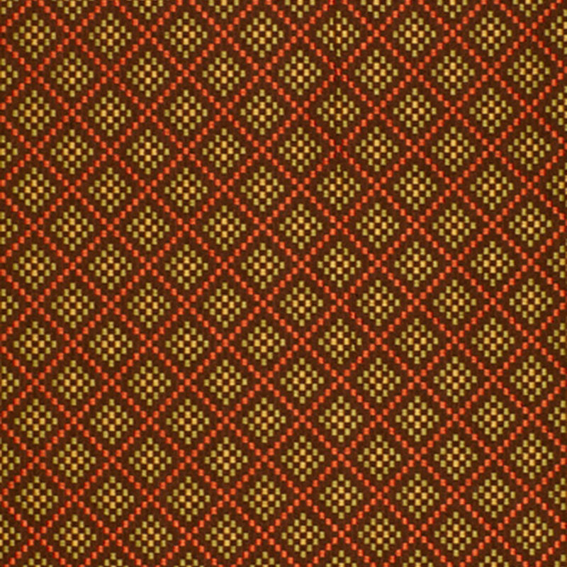 Schumacher Checkers Chocolate / Poppy Fabric 64412