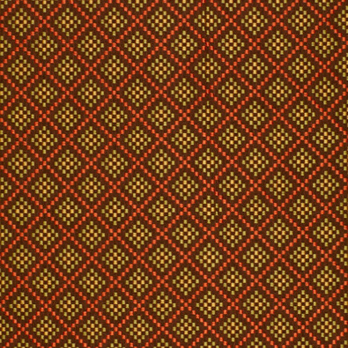 Schumacher Checkers Chocolate / Poppy Fabric Sample 64412