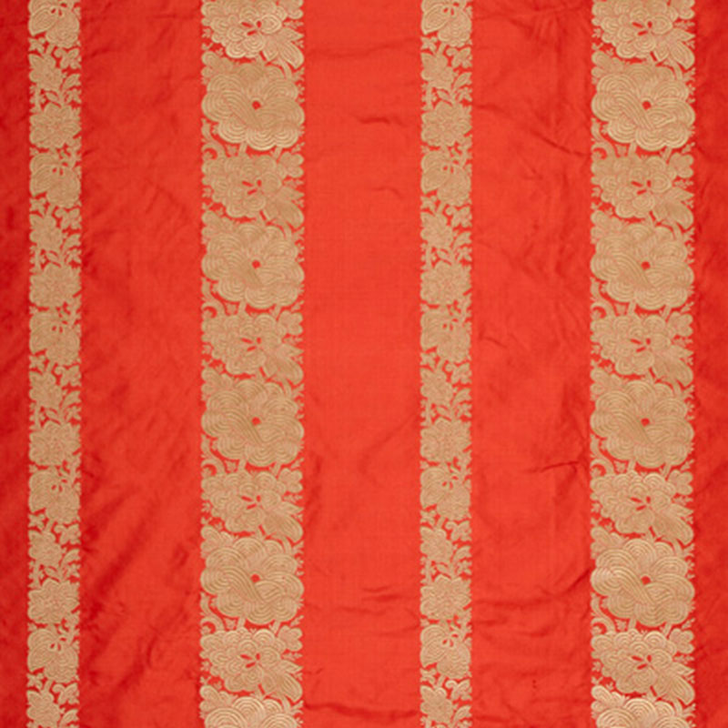 Schumacher Mandarin Silk Stripe Coral Fabric 64431