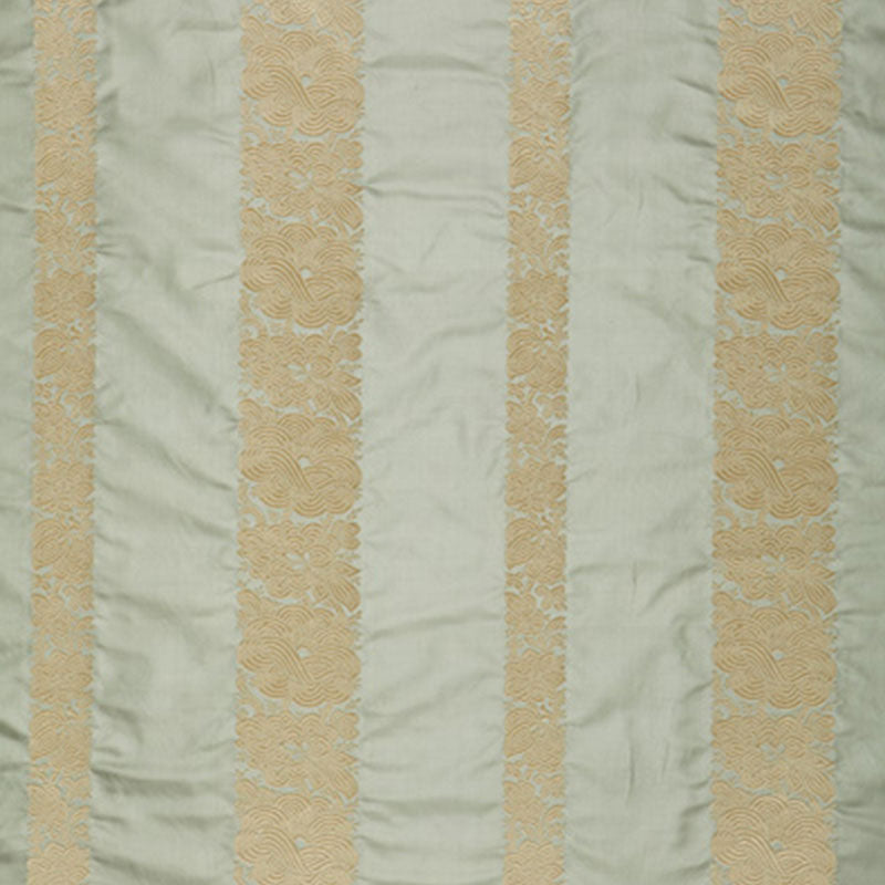 Schumacher Mandarin Silk Stripe Ocean Mist Fabric 64432