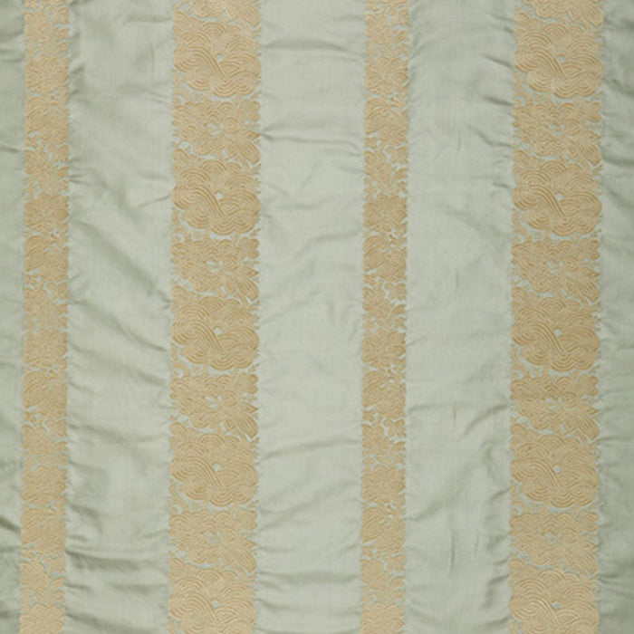 Schumacher Mandarin Silk Stripe Ocean Mist Fabric Sample 64432