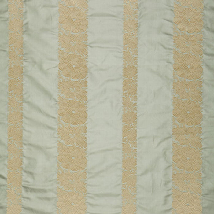 Schumacher Mandarin Silk Stripe Ocean Mist Fabric 64432