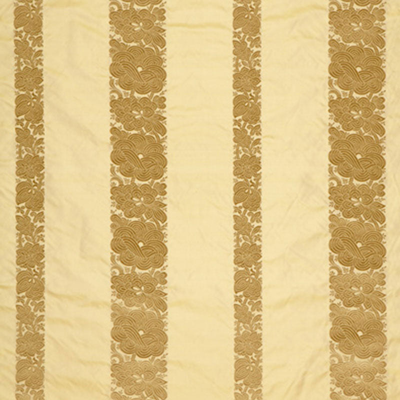 Schumacher Mandarin Silk Stripe Gold Dust Fabric 64434