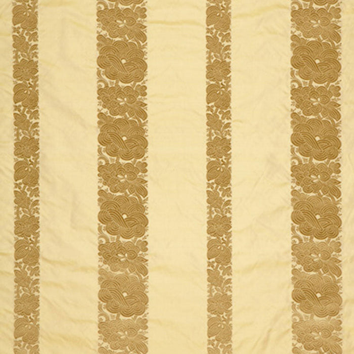 Schumacher Mandarin Silk Stripe Gold Dust Fabric Sample 64434