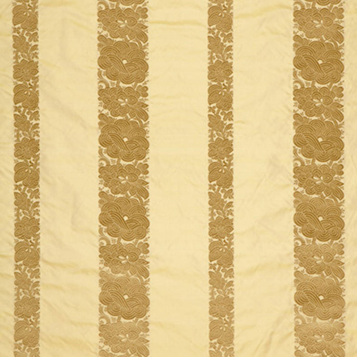 Schumacher Mandarin Silk Stripe Gold Dust Fabric 64434