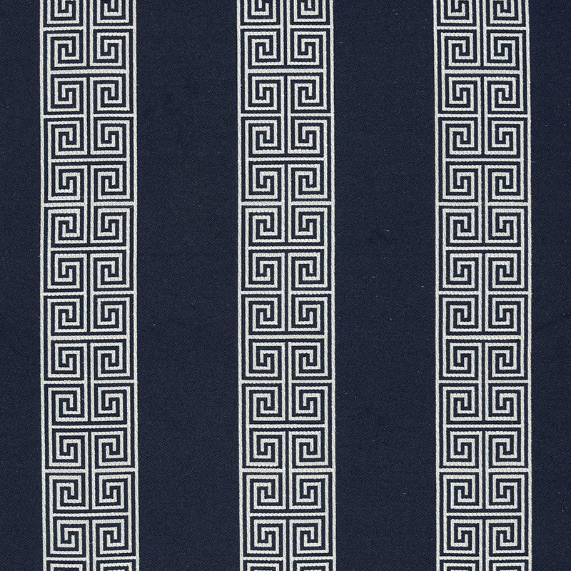 Schumacher Maiandros Weave Indigo Fabric 64603