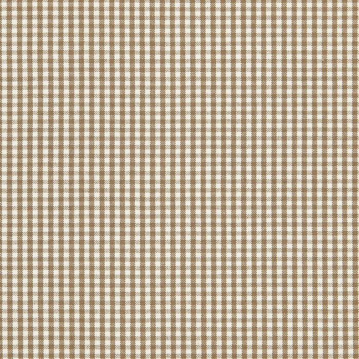 Schumacher Barnet Cotton Check Mocha Fabric Sample 64626