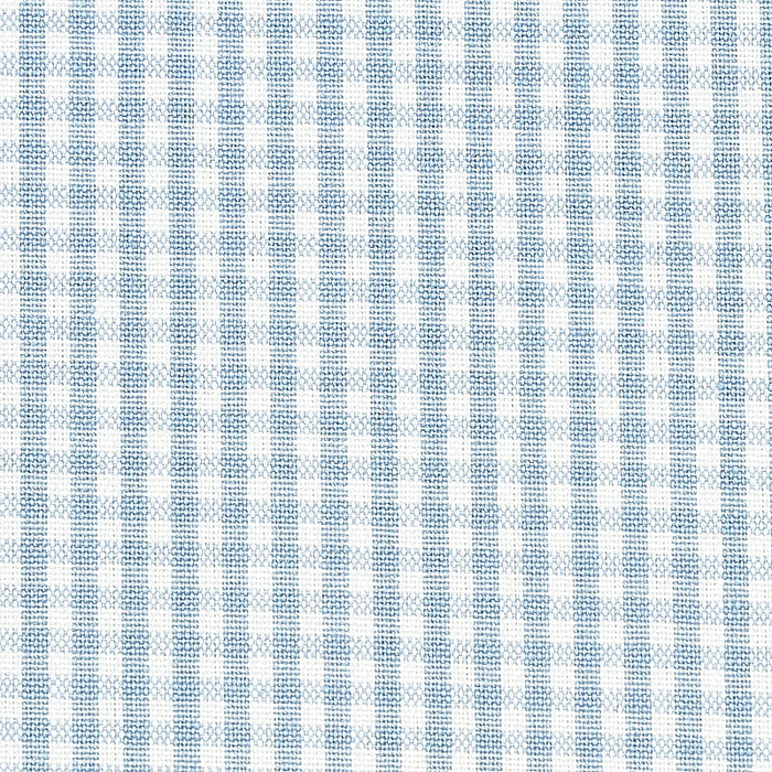 Schumacher Barnet Cotton Check Sky Fabric Sample 64629