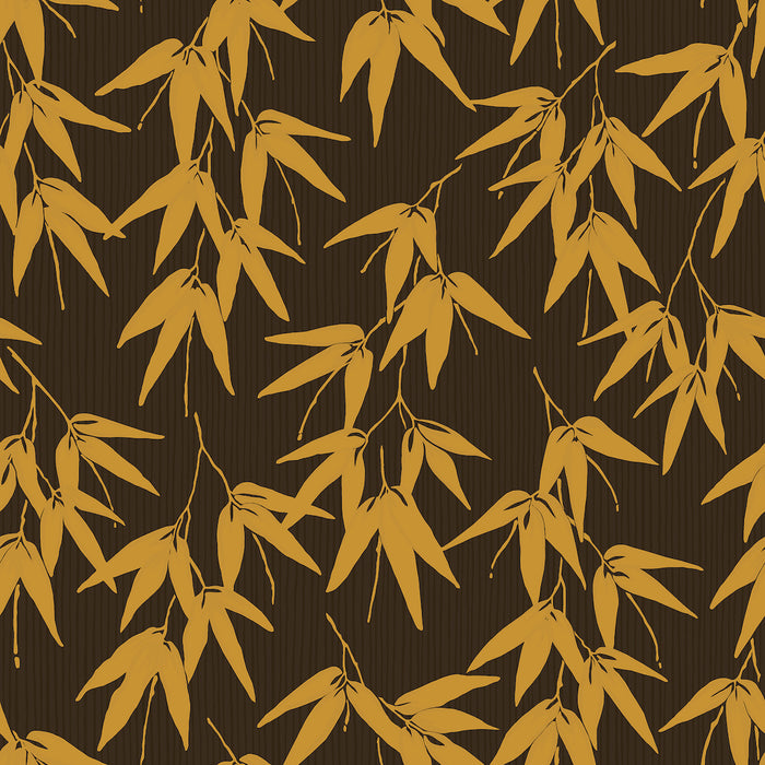 Schumacher Bamboo Garden Brown And Gold Wallpaper 6469