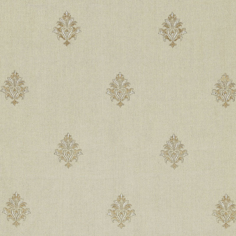 Schumacher Lorenzo Embroidery Natural Fabric 64723