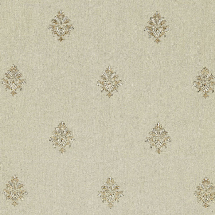 Schumacher Lorenzo Embroidery Natural Fabric Sample 64723