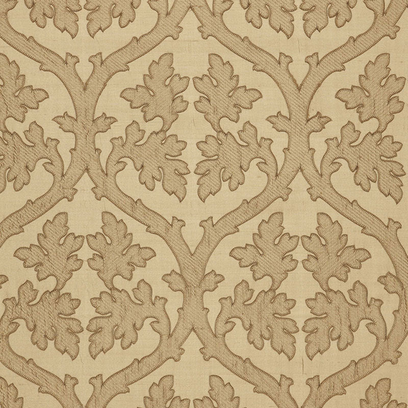 Schumacher Ravenna Embroidery Camel Fabric 64741