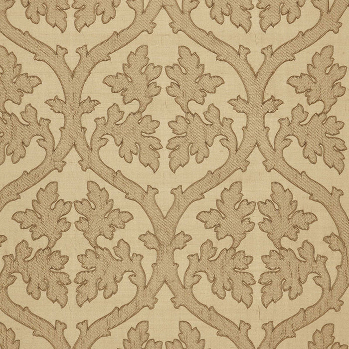 Schumacher Ravenna Embroidery Camel Fabric Sample 64741