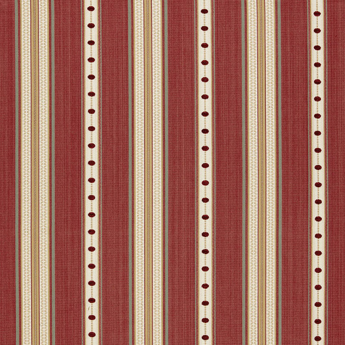 Schumacher Francesca Stripe Rouge Fabric Sample 64752