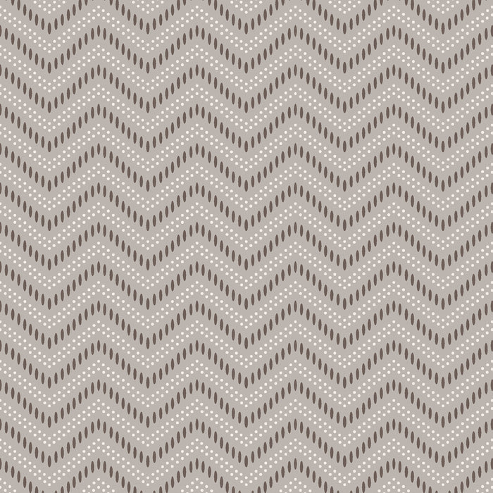 Schumacher Chevron Dots Silver Wallpaper 6484