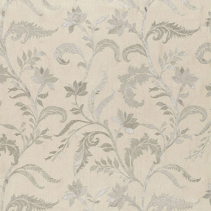 Schumacher Monceau Linen Embroidery Zinc Fabric Sample 65130