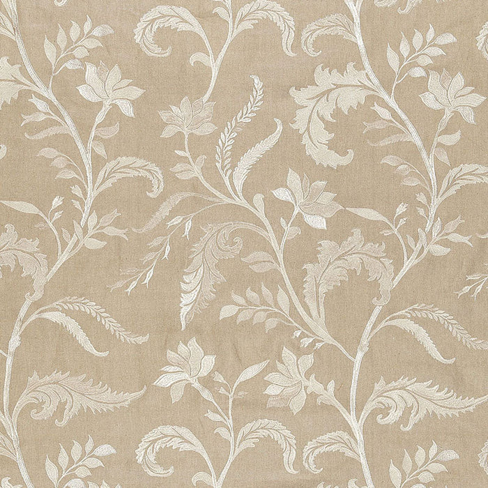 Schumacher Monceau Linen Embroidery Greige Fabric Sample 65131