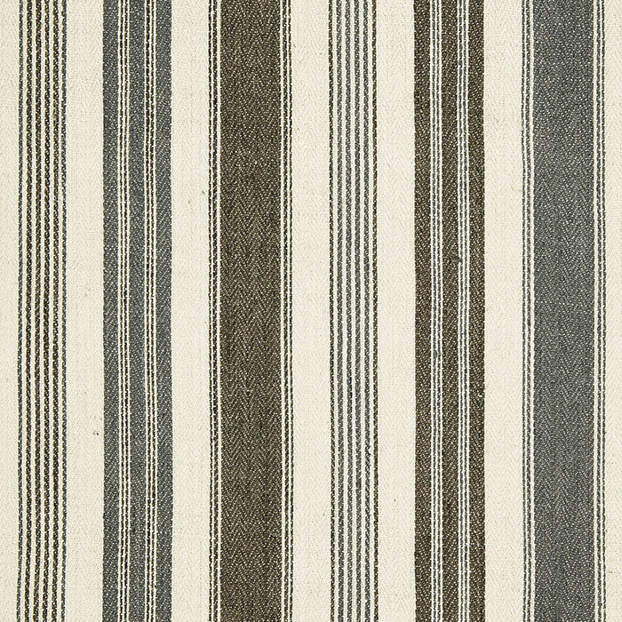 Schumacher Montauban Stripe Nickel / Greige Fabric Sample 65171