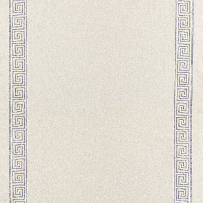 Schumacher Greek Key Embroidery Ii Zinc Fabric Sample 65251