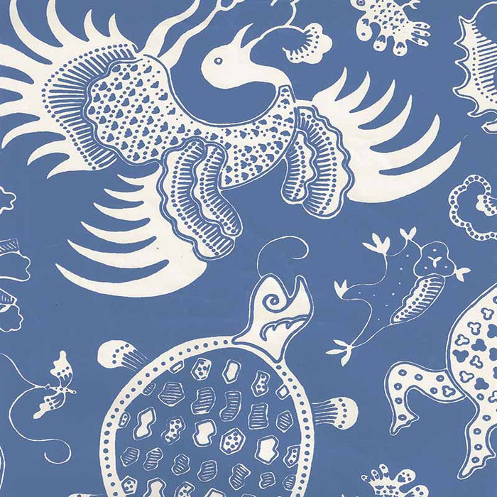 China Seas Indramayu Reverse French Blue Wallpaper 653-210