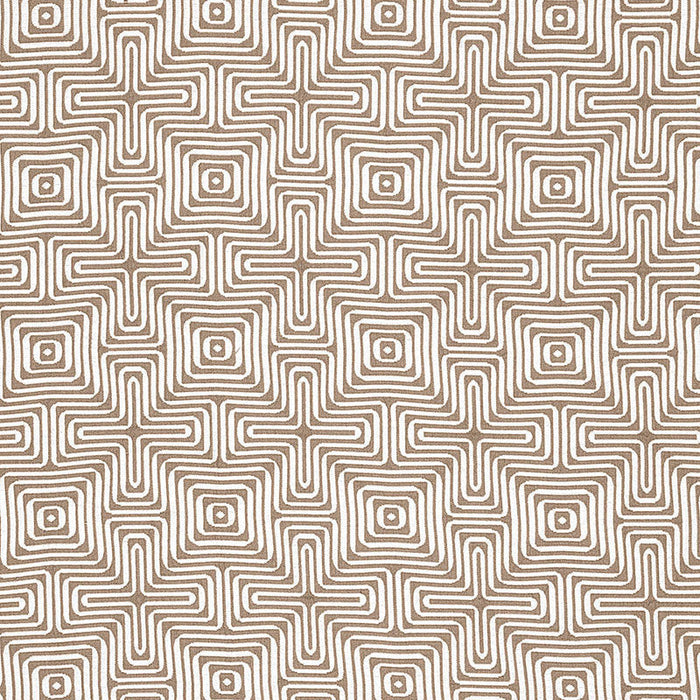 Schumacher Amazing Maze Sand Fabric Sample 65323