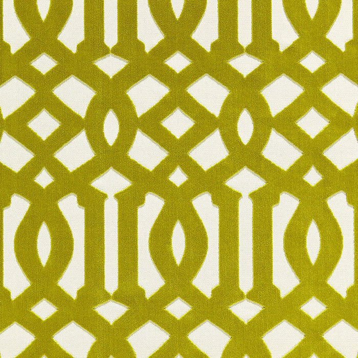 Schumacher Imperial Trellis Velvet Chartreuse Fabric Sample 65591