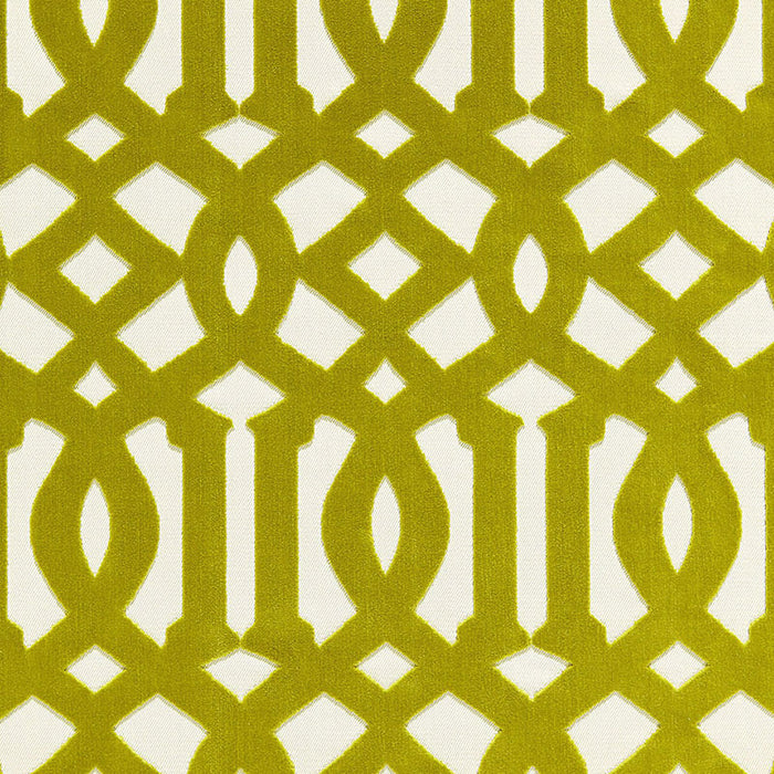 Schumacher Imperial Trellis Velvet Chartreuse Fabric 65591