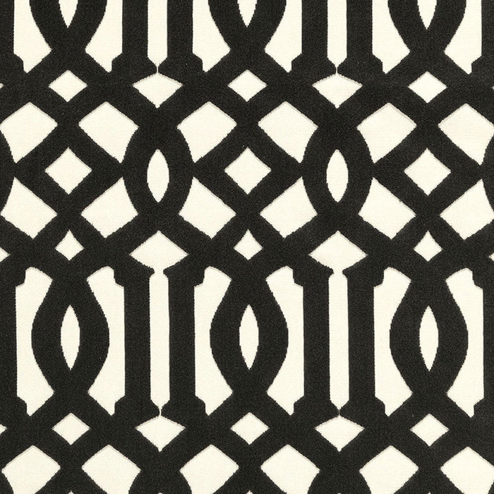 Schumacher Imperial Trellis Velvet Noir Fabric Sample 65593