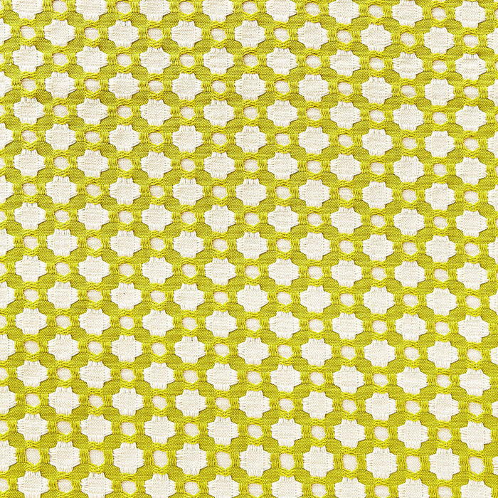 Schumacher Betwixt Chartreuse / Ivory Fabric Sample 65680