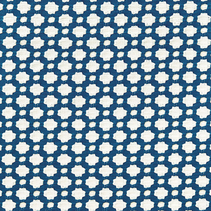 Schumacher Betwixt Indigo/Ivory Fabric 65681