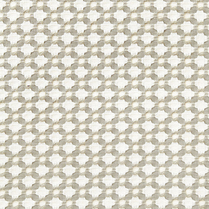 Schumacher Betwixt Stone/White Fabric Sample 65682