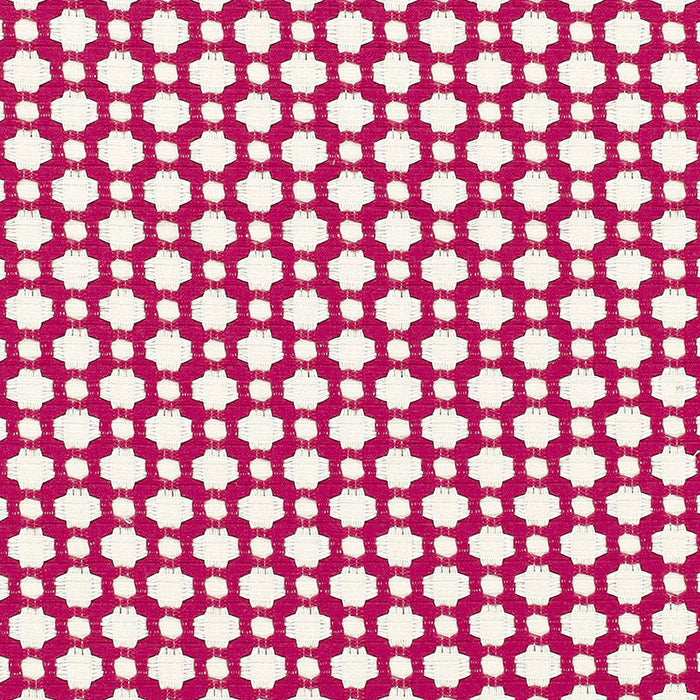 Schumacher Betwixt Magenta/Natural Fabric Sample 65685