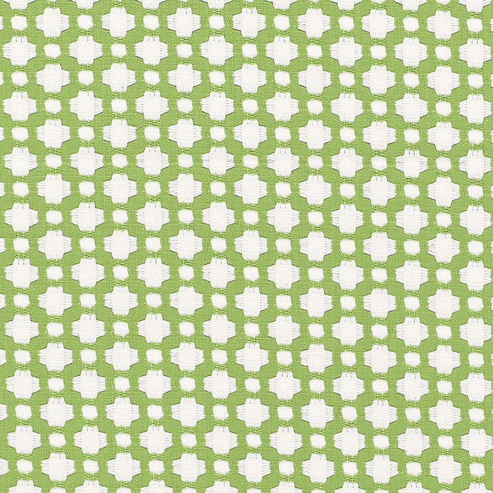 Schumacher Betwixt Leaf/Blanc Fabric Sample 65688