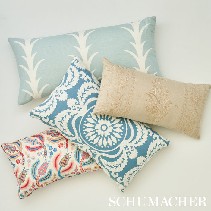 Schumacher Jaipur Linen Embroidery Flax Fabric 65800