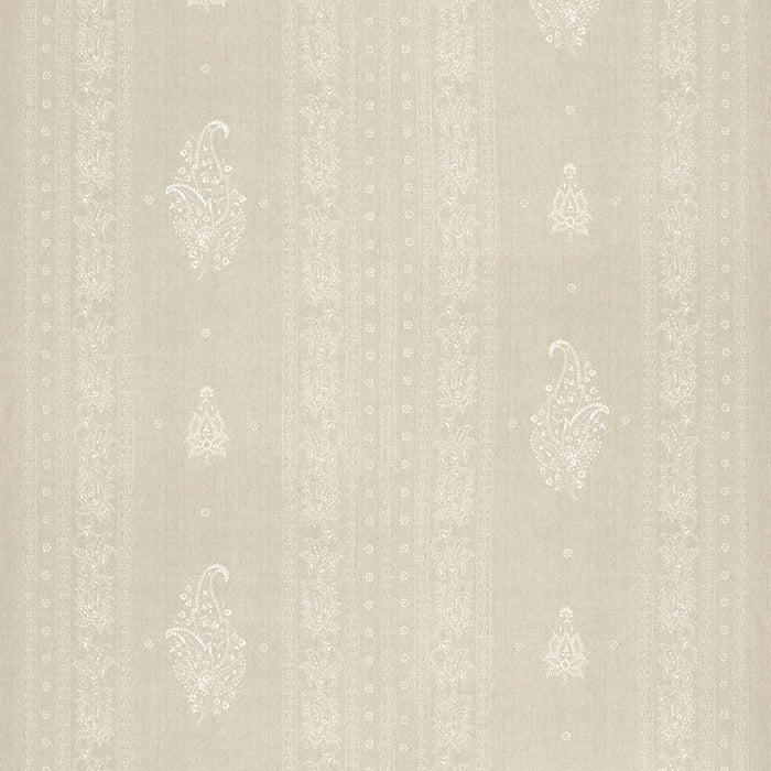 Schumacher Jaipur Linen Embroidery Flax Fabric Sample 65800